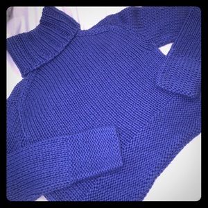 Silk and cashmere knit cropped turtleneck sweater